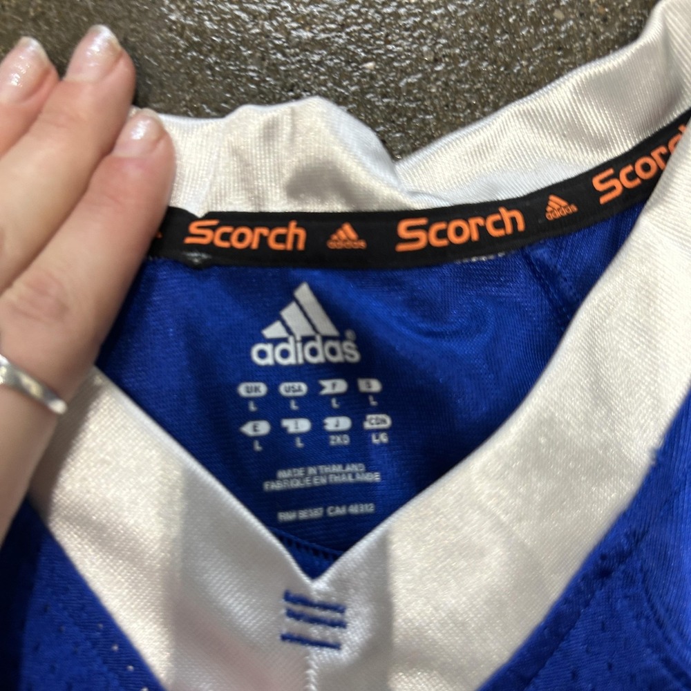 Adidas Scorch Football Jersey Mens Large Blue Mesh Practice Athletic‎ #20 - Picture 3 of 6